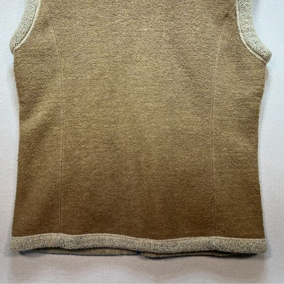 Woolrich Womens Fleece Vest Sweater Medium Tan Sherpa Lined Full Zip Outdoors - Picture 10 of 10